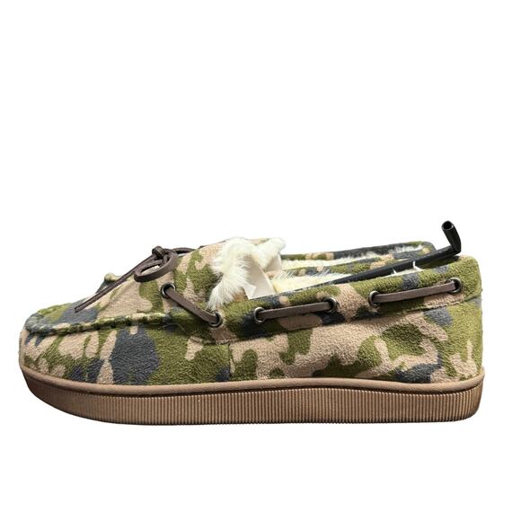 Club Room Mens Slippers Size Small 6-7 Green Camouflage High Density Foam New - Picture 6 of 10